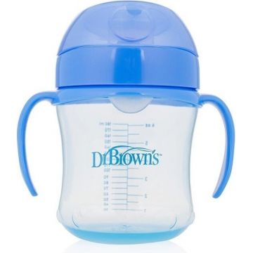 Cană Dr.Brown´s cu muștiuc moale 180ml de la 6m albastru 1×1 buc, cană albastru, 6m+