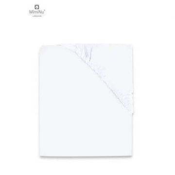 Cearceaf Jerse din bumbac, 120 x 60 cm, Alb, Miminu