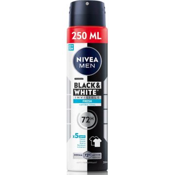 Deodorant spray pentru barbati Black & White Fresh, 250ml, Nivea