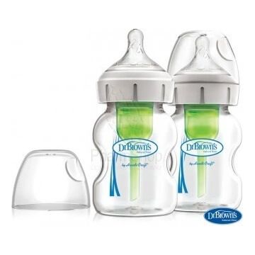 Dr.BROWN´S Biberon OPTIONS+ 150 ml duopack 1×2 buc, biberon anti colici 0m+