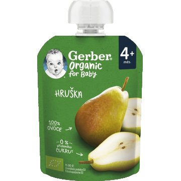 Gerber Organic pungă de pere 100% BIO 4m+ 16 x 90 g