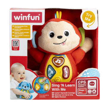 Jucarie plus Canta si invata cu Maimutica, 3 luni+, Winfun
