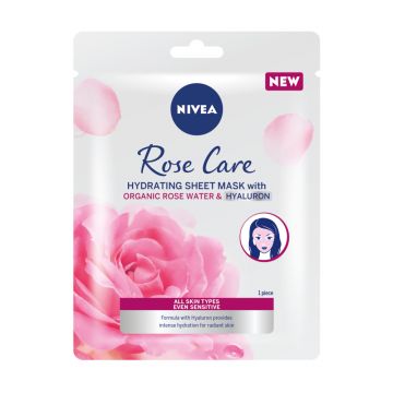 Masca de fata tip servetel Rose Care, 1 bucata, Nivea