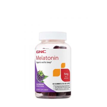 Melatonina 5mg cu aroma naturala de mure, 60 jeleuri, GNC