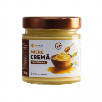 Miere crema tartinabila, 280 g, Apisrom