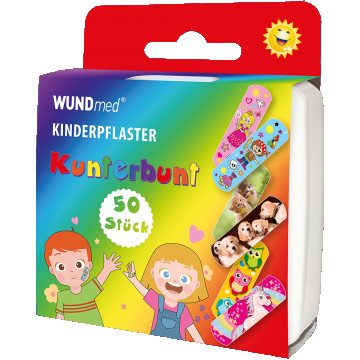 Plasturi colorati pentru copii, 50 bucati, Wundmed