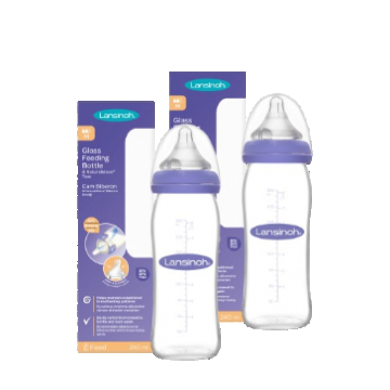 Set biberoane din sticla, 2 x 240ml, Lansinoh