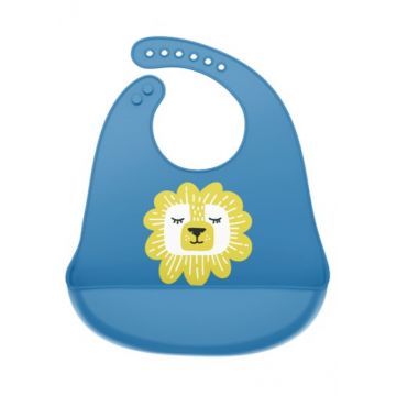 Bavetica din silicon cu buzunar cu model de leu, 1 bucata, Coccorito
