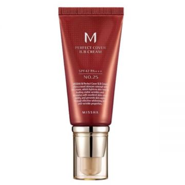 BB Cream M Perfect Cover SPF42/PA+++ Nuanta 25/Bej cald, 50ml, Missha