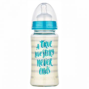 Biberon cu gat larg din sticla 44240, 240ml, Baby Nova