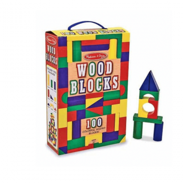 Cuburi din lemn colorate, 100 piese, 3 ani+, Melissa & Doug