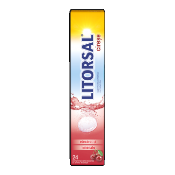 Electroliti cu aroma de cirese Litorsal, 24 comprimate efervescente, Zdrovit