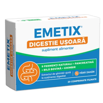 Emetix digestie usoara, 20 comprimate filmate, Fiterman