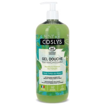 Gel de dus bio revigorant cu Menta si Canepa, 1000ml, Coslys