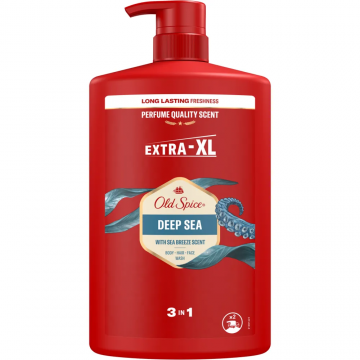Gel de dus si sampon 3 in 1 Deep Sea, 1000ml, Old Spice