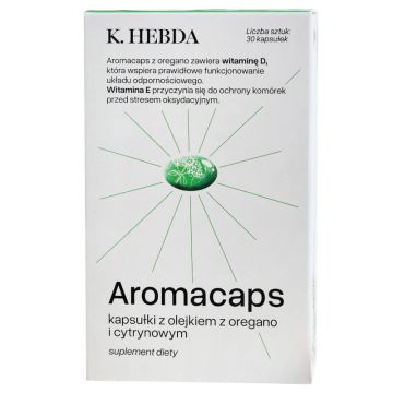 Hebda Aromacaps cu oregano și ulei de lămâie, 30 capsule