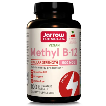 Methyl B-12 500 mcg Jarrow Formulas, 100 tablete masticabile, Secom