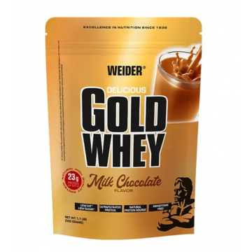 Pudra proteica cu aroma de Milk Chocolate Gold Whey, 500g, Weider