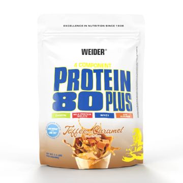 Pudra proteica cu aroma de Toffee-Caramel Protein 80+, 500g, Weider