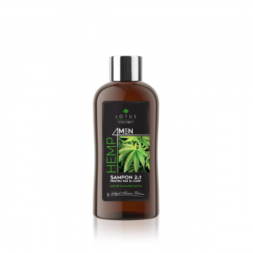 Sampon 2in1 par si corp cu extract de ulei de canabis sativa Hemp 4 Men, 150ml, Lotus Cosmetics
