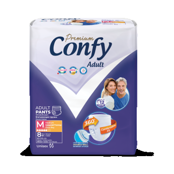 Scutece pentru adulti Premium Marime M, 8 bucati, Confy