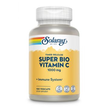 Super Bio Vitamina C 1000mg Solaray, 100 capsule vegetale, Secom