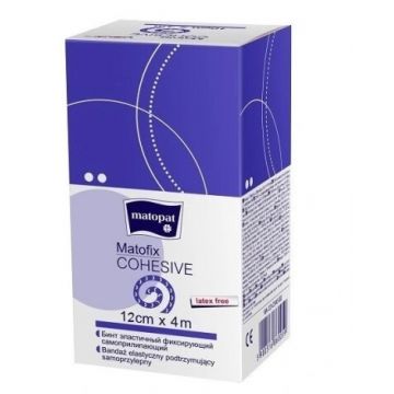 Banda elastică Matofix Cohesive Fabric 4m x 12 cm - Pe termen lung!