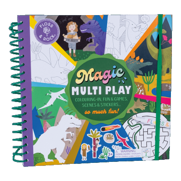 Caiet de activitati reutilizabil, Magic Multi Play Dino, 3 ani+, Floss & Rock