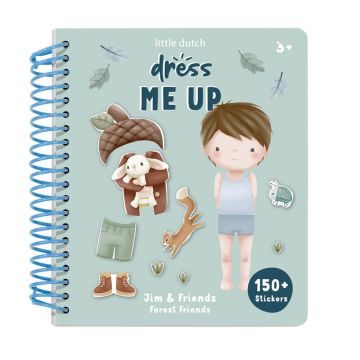 Carte cu activitati pentru copii Dress me up, 3 ani+, Jim & Friends Forest Friends, Little Dutch