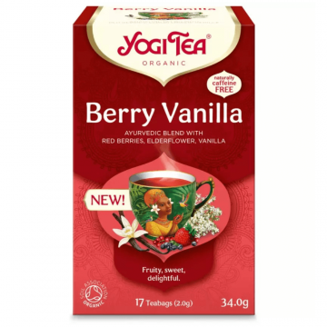 Ceai bio cu fructe de padure si vanilie, 17 pliculete, Yogi Tea
