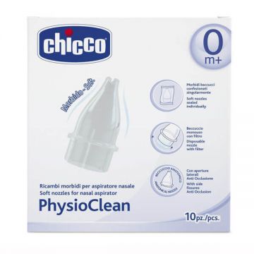 Chicco, PhysioClean, vârfuri de schimb pentru aspirator nazal, 10 bucăți