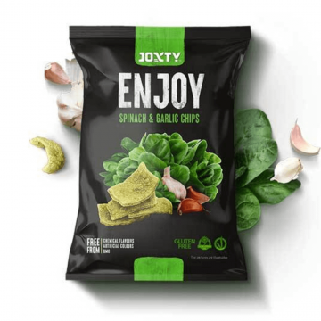 Chipsuri cu spanac si usturoi, 40 g, Enjoy