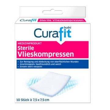 Curafit, Comprese sterile 7.5 x 7.5cm 10 buc.