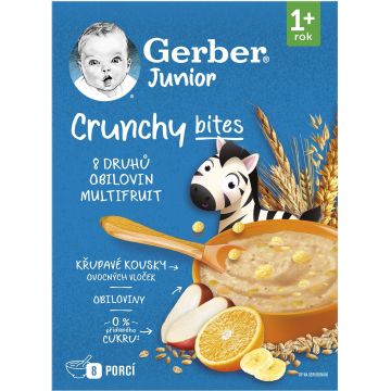 Gerber Junior terci de fructe fără lapte cu bucăți crocante 200 g