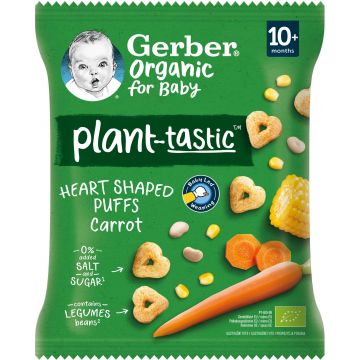 Gerber Organic inimi crocante cu morcovi 28 g