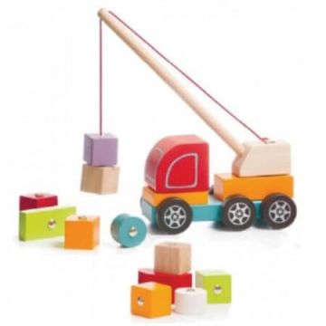 Jucarie din lemn Macara Magnetica, Cubika