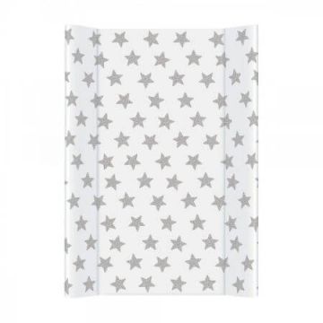 Masuta de infasat cu intaritura si cap deschis, 50x70 cm, Stelute gri, Ceba Baby
