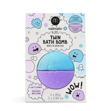 Nailmatic Kids Twin, minge de baie, pentru copii, albastru și violet, 170 g