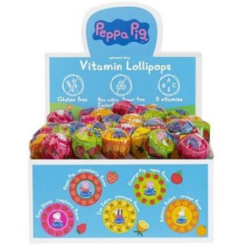 Peppa Pig, acadea cu vitamine cu aromă de zmeură, fără zahăr, 1 buc