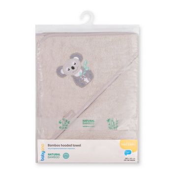 Prosop de baie din fibra de bambus, 100 x 100 cm, Gri, Babyono