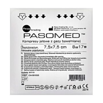 Tampoane autoadezive, Pasomed, 17 fire, 8 straturi, 7.5cmx7.5cm, 3 bucăți - Durată lungă de viață!