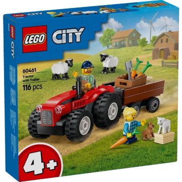 Tractor de ferma rosu cu remorca si oi, 60461, + 4 ani, Lego