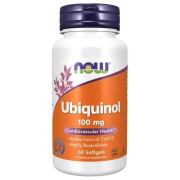 Ubiquinol 100 mg coenzima Q10, 60 capsule NOW Foods