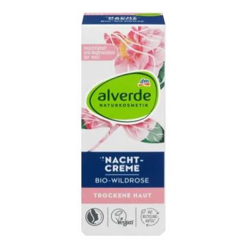 Alverde, Bio-wildrose, Cremă de noapte, 50ml