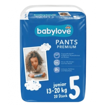 Babylove, Pampers, mărimea 5 (13-20kg), 20 buc