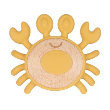 Canpol Babies, Tether din lemn-silicone pentru copii KRAB, 1 buc