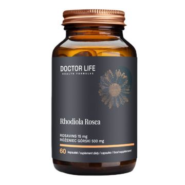 Doctor Life Rhodiola Rosea Extract de rădăcină de Rhodiola 500mg și rosavin 15mg, 60 capsule