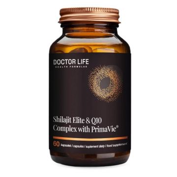 Doctor Life Shilajit Elite amp; Q10 Complex cu PrimaVie Sprijinirea sănătății inimii și reducerea oboselii, 60 capsule