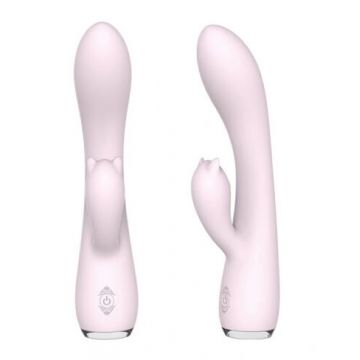 Fanny Vibrator luminat cu 9 moduri de vibrație în formă de iepure Roz deschis