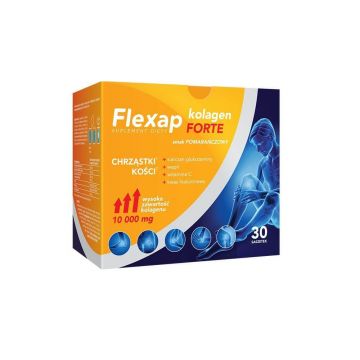 Flexap Collagen Forte, aromă de portocale, 30 pliculețe